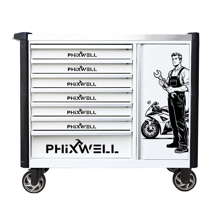 719516 PHIXWELL 7-laatikkoinen uuden mallin työkalukaappi