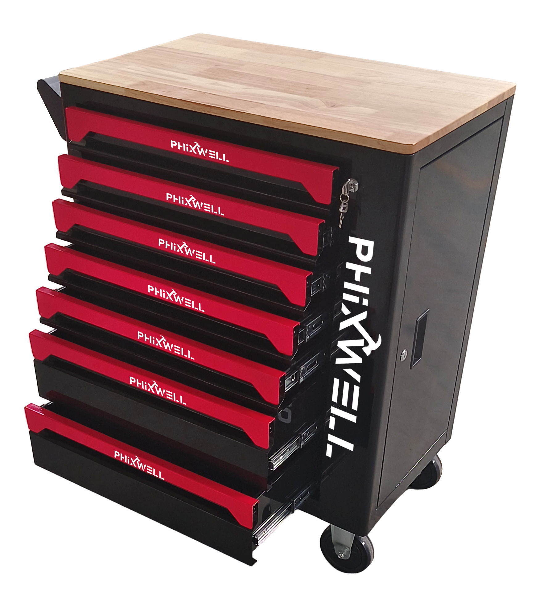 719507 PHIXWELL 7-laatikkoinen työkalukaappi työtasolla