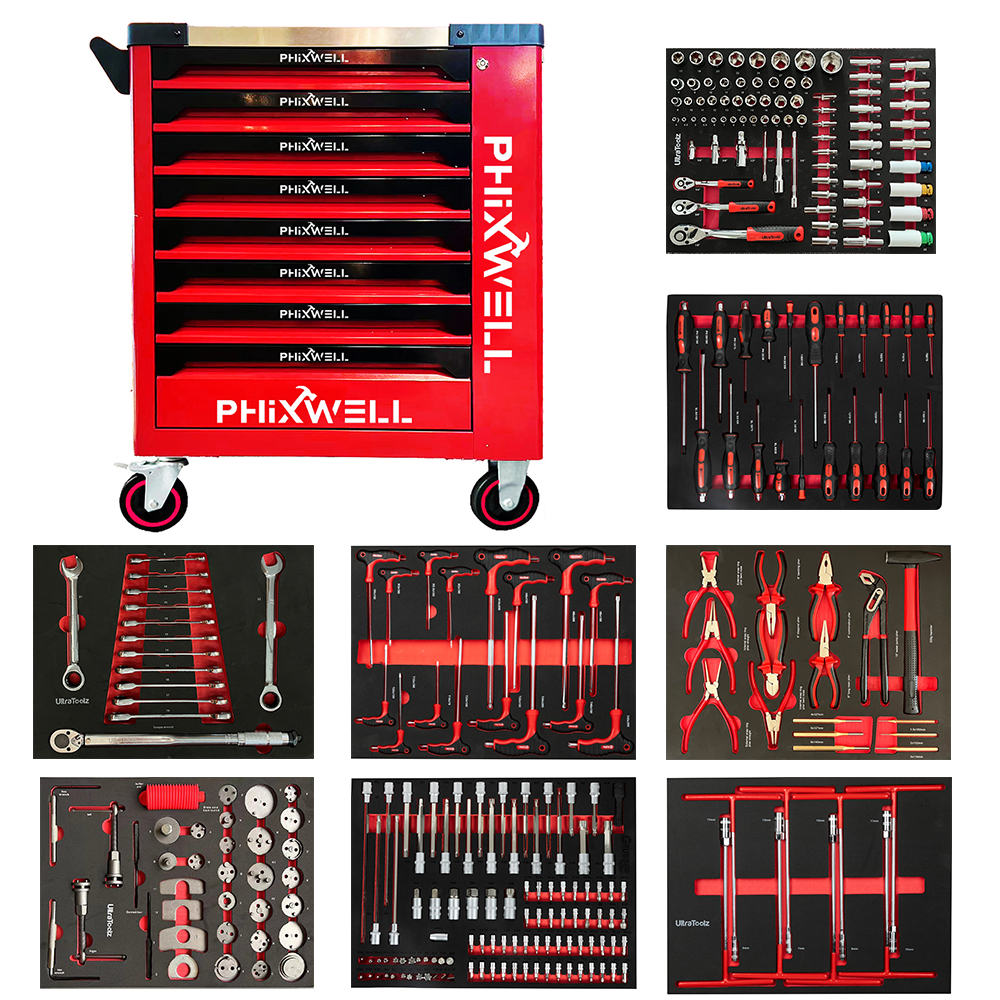 719513 PHIXWELL 8-laatikkoinen työkalukaappi